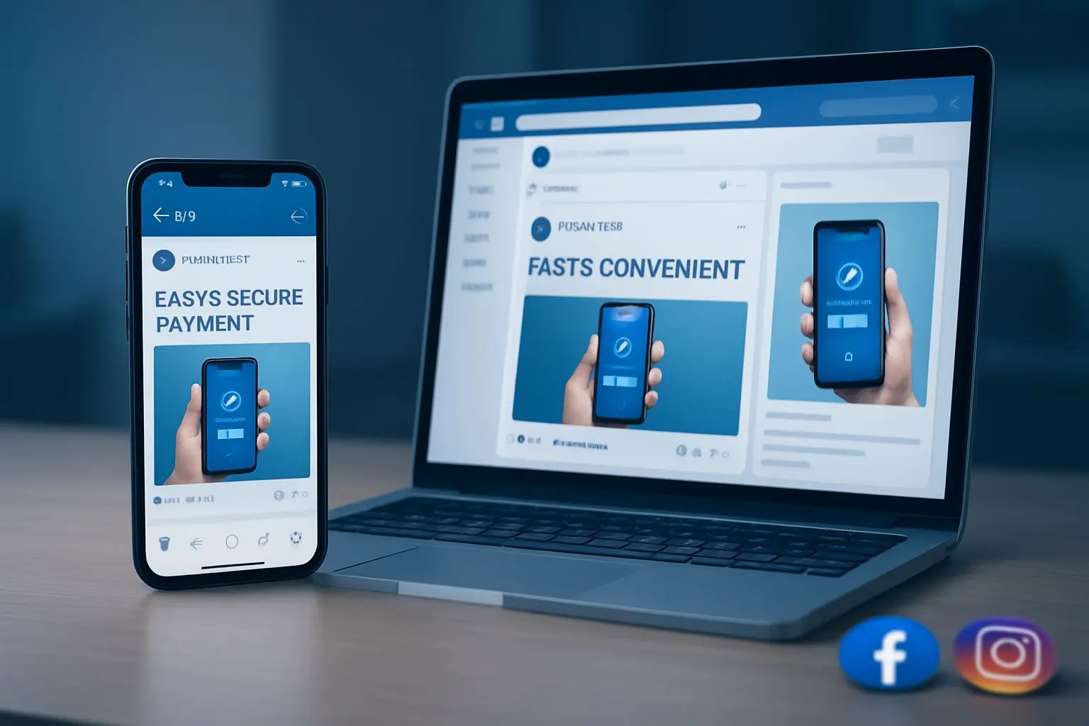 Smartphone with Skrill social updates and social media icons