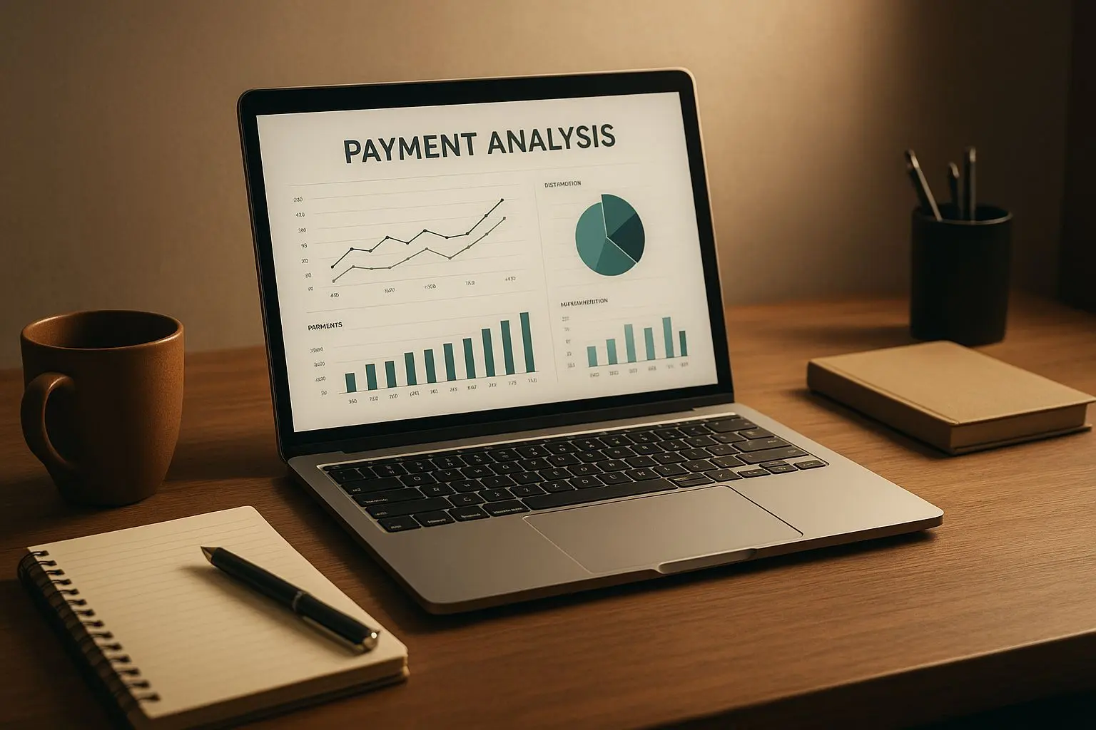 Author bio visual with workspace and payment review setup