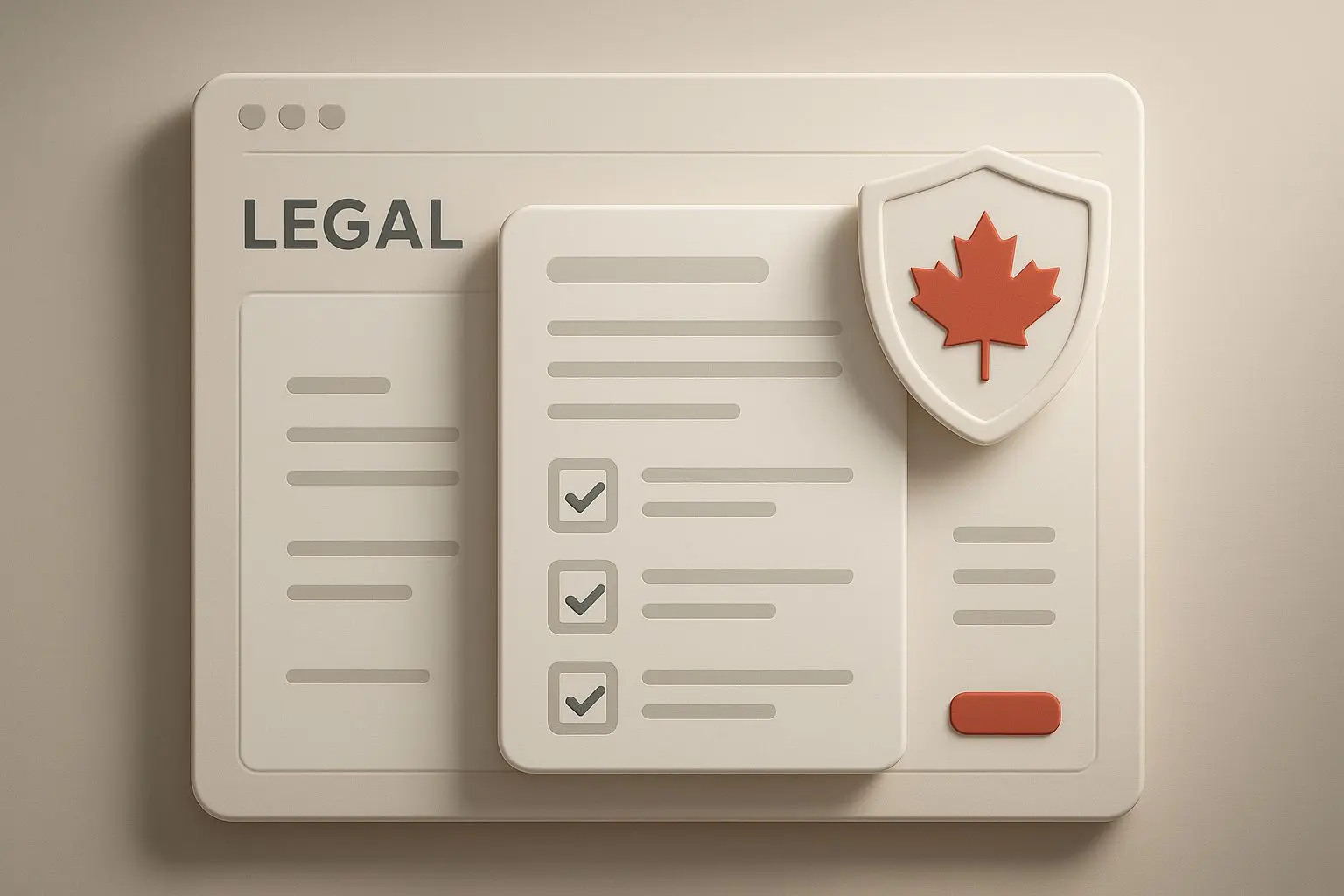 Abstract legal terms document with protection shield icon